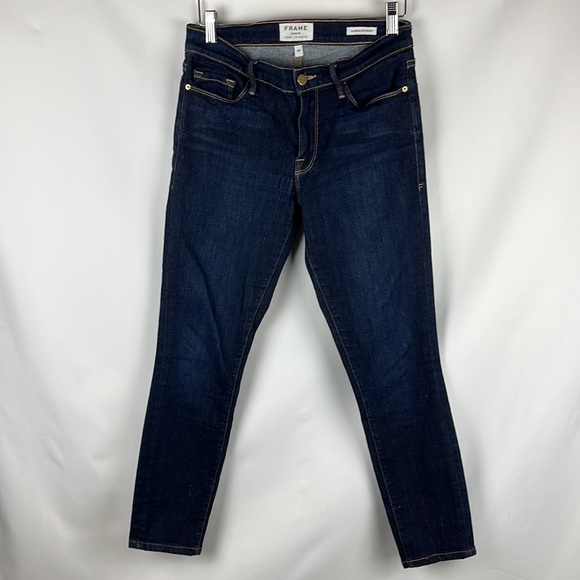 Frame Women's Le Skinny de Jeanne Jeans QueenSway Wash Denim Skinny Crop Size 28 - Picture 3 of 13